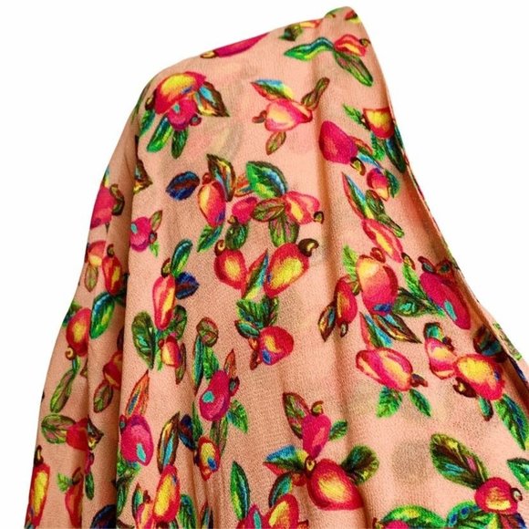 FARM Rio RARE Pink Wrap Tie Dress Mango Tropical - Picture 8 of 16